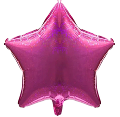 GLOBO ESTRELLA GLITTER FUCSIA 45cm