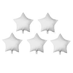 PACK x5 GLOBOS ESTRELLA BLANCA 45cm