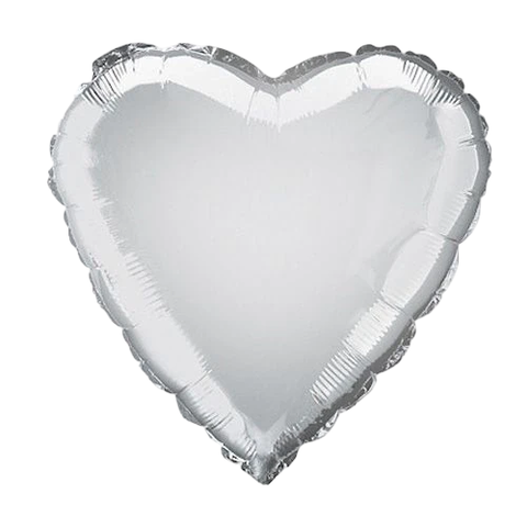 GLOBO CORAZÓN PLATEADO 45cm