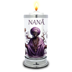 Protetor de Velas 7 dias Orixá Nanã Copo Vidro Castiçal