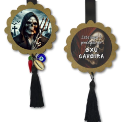 Escapulário de Porta Amuleto Enfeite de Proteção Exú Caveira