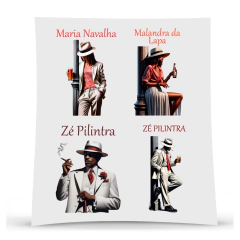 Kit Adesivos Malandros DTF UV Envernizado Prova D'Água