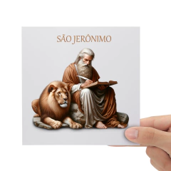 Adesivo São Jerônimo DTF UV Envernizado Prova D'água Sticker