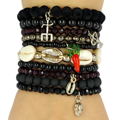 Kit Mix 10 Pulseiras Exú Umbanda - comprar online