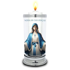Protetor de Velas 7 dias Nossa Senhora das Graças Castiçal