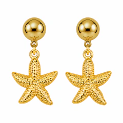Brinco Pingente Estrela do Mar Oceano Verão - Dourado
