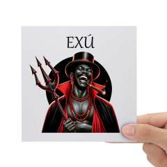 Adesivo Exú DTF UV Envernizado Prova D'água Sticker