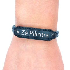 Pulseira Zé Pilintra Masculina Couro Preta - comprar online