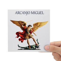 Adesivo Arcanjo Miguel DTF UV Envernizado Prova D'água