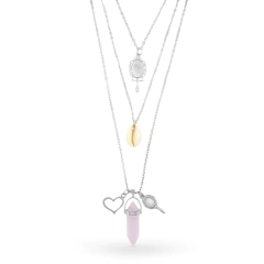 Colar Triplo Oxum - Quartzo Rosa