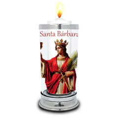 Protetor de Velas 7 dias Santa Bárbara Copo Vidro