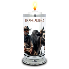 Protetor de Velas 7 dias Boiadeiro Umbanda Vidro Castiçal