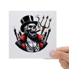 Adesivo Exú Caveira DTF UV Envernizado Prova D'água Sticker