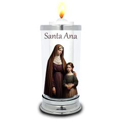 Protetor de Velas 7 dias Imagem Santa Ana Copo Vidro