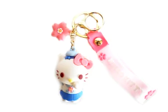 Llavero Hello Kitty Goma Azul