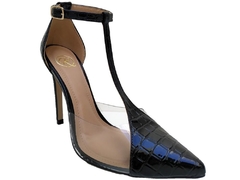 Scarpin Verniz Croco Vinil 2 tiras 11 cm Ana [Tm 37] (634) - loja online