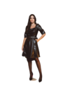 Vestido Evase Poliuretano expressão [Tm GG] (4376)