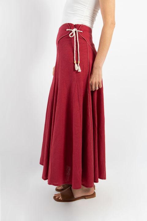 FALDA AURORA CARMÍN