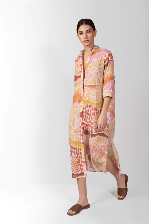 TUNICA LARGA VOILE OCRE