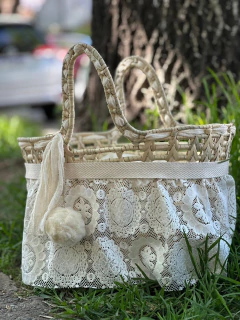 Canasta con encaje - comprar online