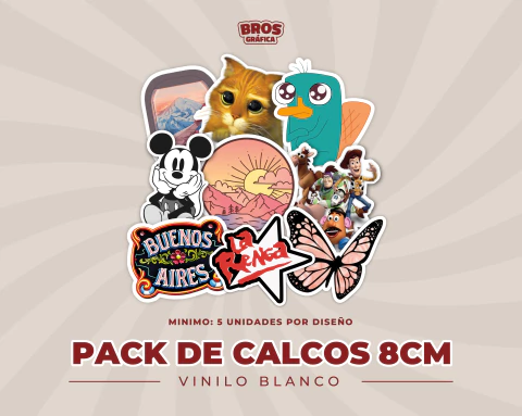 Pack de Calcos a elección (8cm) MINIMO: 5 UNIDADES POR DISEÑO - comprar online