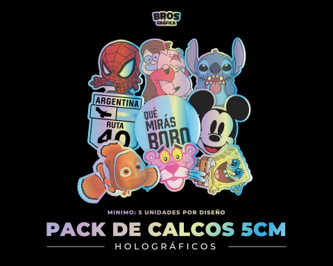Pack de Calcos holográficos a elección (5cm) MINIMO: 5 UNIDADES POR DISEÑO - comprar online