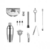 Set de coctelería de 12 piezas con base acero inoxidable - For Home