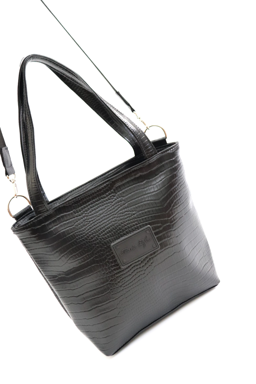 cartera reggia negra croco
