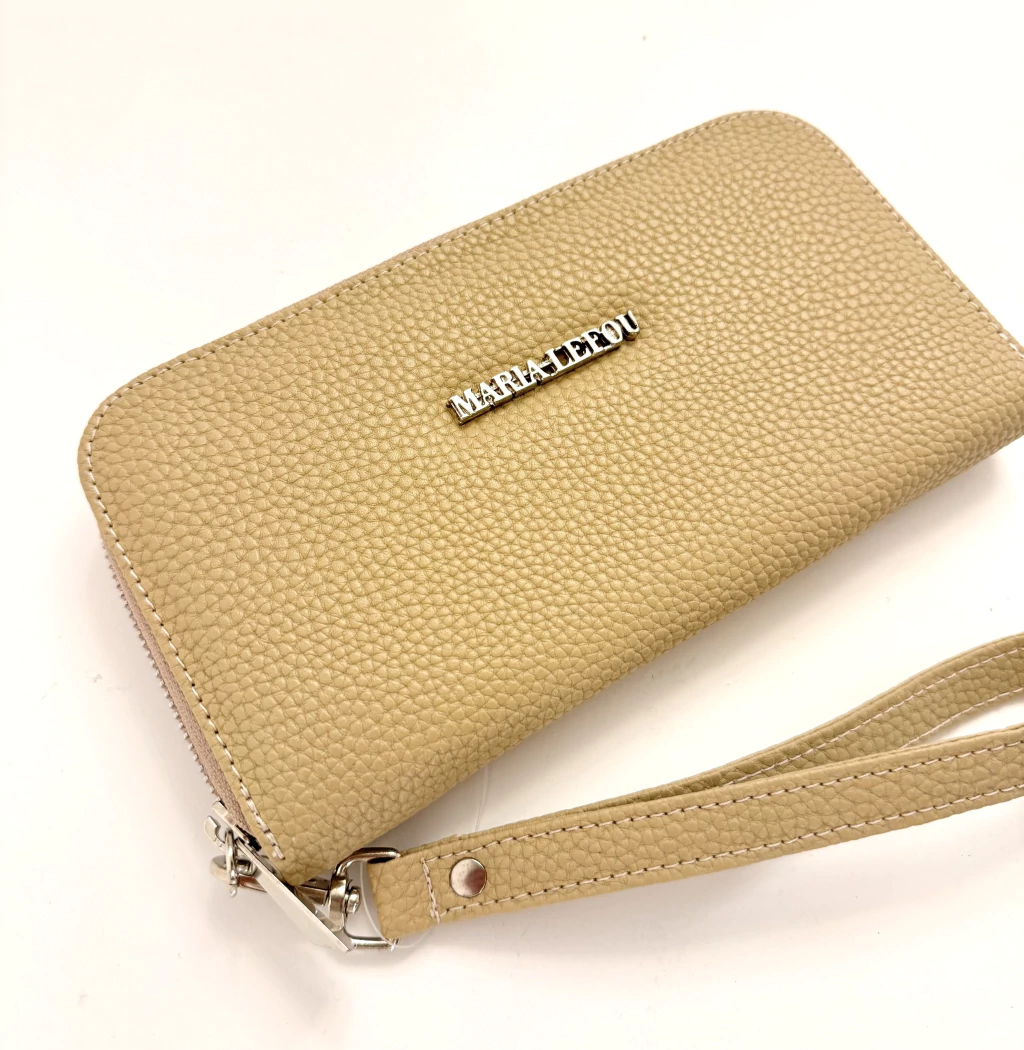 MAXI Billetera ECO CUERO AGNES beige claro