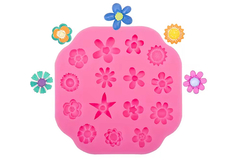 MOLDE SILICONA 15 FLORES SURTIDAS