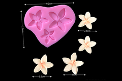MOLDE SILICONA ROSA 3 FLORES c/5 PETALOS - comprar online