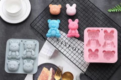 MOLDE SILICONA 4 FIGURAS OSITOS Y CONEJOS - comprar online