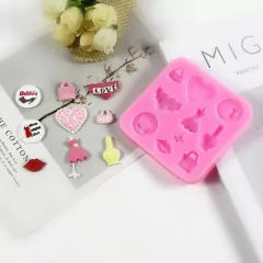 Puntilla de Silicona Corazon ,Bolso , Pinta uñas , Beso , Vestidos