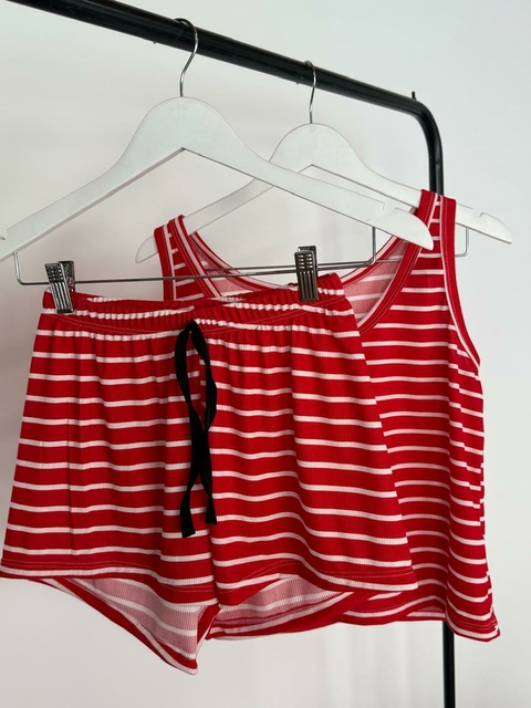 Pijama rayas ROJO