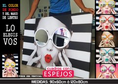 Chica rayas lentes blancos - Cuadro con espejos - v/tamaños en internet