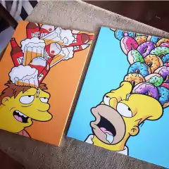 SIMPSONS POPART - Cuadro sobre Bastidor v/medidas - comprar online