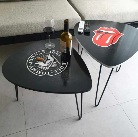 Combo De Mesas Ratonas En Formato De Púa - comprar online