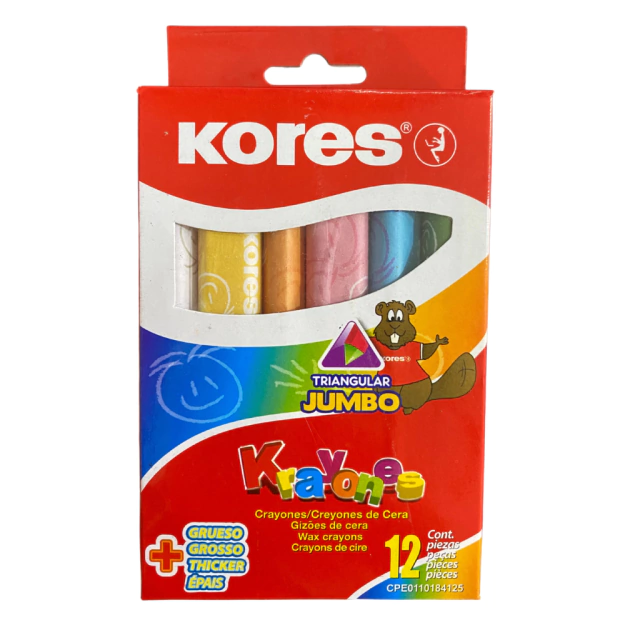 KRAYON KORES TRIANGULAR JUMBO X12
