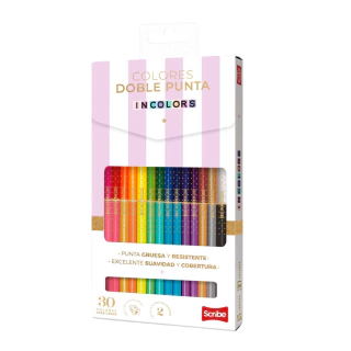 COLOR SCRIBE INCOLORS X 15 UND DOBLE PUNTA*