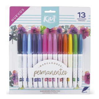 MARCADOR PERMANENTE KIUT X 13 UND PUNTA FINA