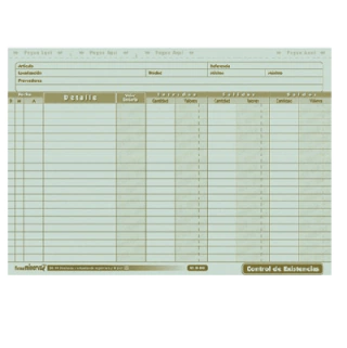 FORMA MINERVA 3014 TARJETA CONTROL EXISTENCIA