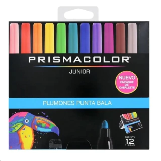 PLUMONES PUNTA BALA PRISMACOLOR JUNIOR X 12 UND