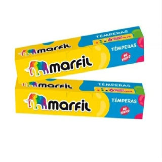 TEMPERA MARFIL ESCOLAR NO TOXICA X 6 UND PALETA Y PINCEL