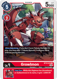 Growlmon - BT12-010 - Common