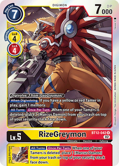 RizeGreymon - BT12-042 - Rare