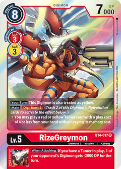 RizeGreymon - BT4-017 - Super Rare