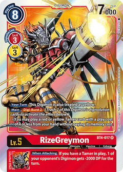 RizeGreymon (Alternate Art) - BT4-017 - Super Rare