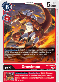 Growlmon - EX2-009 - Common