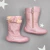 Botinha Couro - Rosa