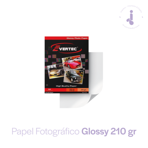PAPEL FOTOGRÁFICO GLOSSY A4 210 GR - PAQUETE X 20 HOJAS
